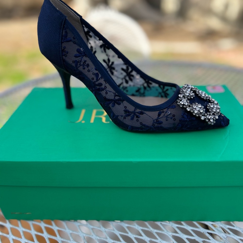 J.Renee Midnight Blue Embellished Heels
